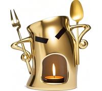 Orgonite Sweet Fondue Cup, Chocolate Fondue Mug with Fork and Candle, Chocolate Melting Cup Set with Forks for Date Night Birthday Wedding Gifts (D)