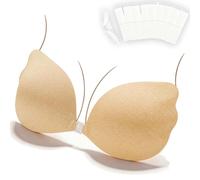 ORGOT Sticky Bra for Women, Stick on Bra Push Up Lift Self-Adhesive Silicone Bra Reusable Invisible for Backless Strapless Dress Nude
