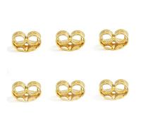 Orgrimmar 14K Gold Earring Backs Yellow Ear Locking for Stud Ear Rings (3 Pairs)