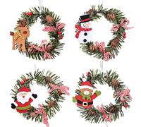 Orgrimmarlgs 4 Pcs Christmas Pine Wreaths for Front Door Christmas Holiday Indoor Home Decor