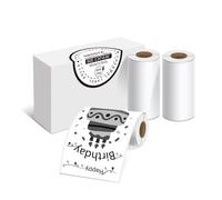 ORGSTA Label Rolls for S002 Portable Printer | 57mm x3M, 3 Rolls White Continues Stickers Self Adhesive Sticky Thermal Printer Paper