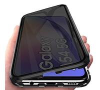 Orgstyle Case for Samsung Galaxy A54 5G, Anti-Peep Magnetic Case Double Sided Glass Pravicy Protection Metal Bumper Anti-Peeping Case Shockproof 360 Degree Case, Anti Spy-Black