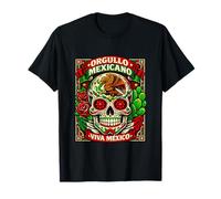 Orgullo Mexicano Viva Mexico Sugar Skull Eagle Calavera T-Shirt
