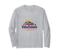 Orgullo Venezulano Patriotic Symbol for Proud Citizens Long Sleeve T-Shirt, Adult Unisex, Heather Grey, XL