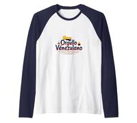 Orgullo Venezulano Patriotic Symbol for Proud Citizens Raglan Baseball Tee, Men, Navy/White, L