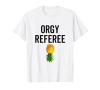 Orgy Referee Swinger Swingers Pineapple Group Sex Value Graphic T-Shirt, Men, White, M