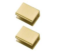 Orhemus 2pcs Adjustable 304 Stainless Steel Glass Clamp Clip Shelf Brackets Holder Support 0.23"-0.35", Brushed Gold Finished Heavy Duty