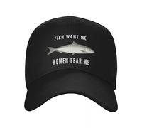 ORHFHVW Baseball Cap Fish Want Me, Women Fear Me (White Text) Mountaineering Anime Women Hats Men's Halloween