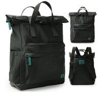 ORI LONDON Rolltop Backpack for Men & Women - Medium Nylon Travel Backpack for Laptop & Accessories - The Canfield, Black Label Spearmint, M, Canfield B