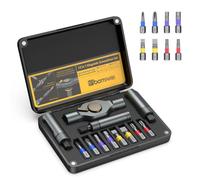 ORIA 12 in 1 Ratchet Screwdriver Set, Portable T Handle Screwdriver in Case with 8 Color-Coded Bits, Precision Repair Tool Kit for Watch, PC, DIY