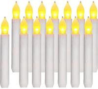ORIA 12PCS LED Taper Candle Lights, Harry Potter Floating Candles, Battery Operated Flameless Flickering for Valentine's Day Party Christmas Party Wedding Decorations, Dia 0.79" x 6.5"