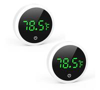 ORIA 2 Pack Digital Aquarium Thermometer with LED Display, Touch Buttons, High Precision Sensor, Battery Powered & Stick-on for Reptiles Fish Turtles (Fahrenheit Only)