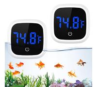 ORIA 2-Pack Digital Aquarium Thermometer with Touchscreen & Wireless Stick-On Design, High Accuracy Fish Tank Thermometer with 5s Refresh Rate for Freshwater/Saltwater Aquariums (Fahrenheit Only)