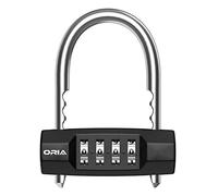 ORIA 4-Digit Combination Padlock, Combination Resettable Locks with Adjustable Shackle, Security Number Lock, Zinc Alloy Material, Waterproof Padlock for Gym, Bicycle, Toolbox, Luggage, Cabinet