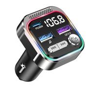 ORIA 66W Bluetooth 5.3 FM Transmitter, PD 36W+QC3.0 18W Car Radio Bluetooth Transmitter, Hands-Free Calling, Music Sync Breathing Light, Car Music Adapter Support USB Disk