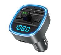 ORIA Bluetooth 5.3 Car Adapter, Radio Receiver Audio FM Transmitter, Universal Car Charger for 12V/24V Cigarette Lighter, Music Player Supports TF Card & USB Disk