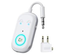 ORIA Bluetooth Adapter, Bluetooth 5.3 Transmitter Receiver, Aux Wireless Audio Adapter with Dual Pairing, CVC Noise Cancellation for TV/Car/Stereo/Headphones/Speakers - White