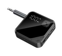 ORIA Bluetooth Transmitter Receiver, LED Display, Mic for Calls, 16H Long Playtime, Use with 3.5 mm Audio Jack, Portable Wireless Bluetooth Adapter for TV, Speakers, Travel, Gym, Car