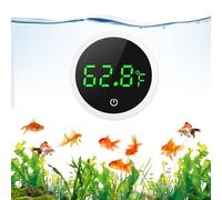 ORIA Digital Aquarium Thermometer with LED Display & Touch Buttons, ±1℉ High Accuracy, Mini Stick-On Design with Replaceable Battery for Aquariums, Fish, Reptile Tanks (Fahrenheit Only)
