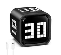 ORIA Digital Cube Timer, Minute-Focused Kids Timer with 5/10/30/60-Min Quick Gravity Flip, LED Display, Volume Alarm, Rechargeable, Custom Countdown for Study, Reading, Classroom, Home Routines