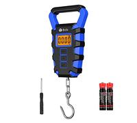 ORIA Digital Fishing Scale, 110lb/50kg Electronic Weighing Scale Luggage Scale with Ruler, Max Fishing Postal Hanging Hook Scale with Measuring Tape, Backlit LCD Display (Batteries Included)