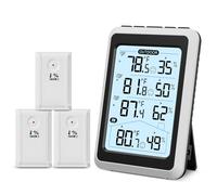 ORIA Digital Thermometer Hygrometer, Wireless Indoor/Outdoor Temperature & Humidity Monitor with 3 Remote Sensors, Backlit Display, Comfort Icon, Min/Max Records, for Home, Garden, Patio, Cellar