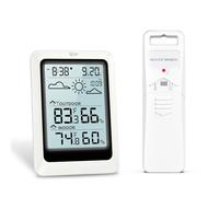 ORIA Digital Thermometer Hygrometer, Wireless Weather Station with Outdoor Sensor, Weather Forecast/Time/Date/Alarm/Snooze, Wireless Temperature and Humidity Monitor with Backlight for Home & Office
