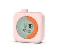 ORIA Digital Visual Timer with LCD Screen, Snooze, 12/24H, Clock, Silent Timer for Kids - Pink