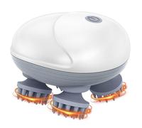 ORIA Electric Pet Massager for Dogs and Cats, 96 Silicone Contacts, 3 Kneading Modes, IPX6 Waterproof, Rechargeable Cat Massager for Head and Back, Anxiety Relief, White