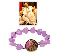 ORIA FASHION Jai Guruji Swaroop Bracelet | Guru Ji Bracelets | Multi-Color Heart Beaded Spiritual Wristband for Men & Women | Devotional Blessings (Heart-Shape) Color:- Purple