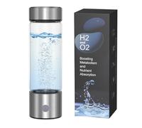 ORIA Hydrogen Water Bottle, 420ml Portable Hydrogen Rich Water Generator Cup with SPE/PEM Tech, 3Min Fast Production, USB Rechargeable, Borosilicate Glass Bottle for Antioxidant, Gym, Office, Home