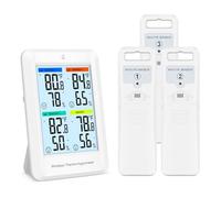 ORIA Indoor Outdoor Thermometer Wireless with 3 Remote Sensors, Digital Humidity Temperature Gauge Meter Monitor with Backlit, Comfort Icon, Min/Max Value,℉/℃, for Home, Greenhouse