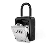 ORIA Key Box Outdoor, Secure Key Storage, Key Safe with Combination, Weatherproof Key Storage Padlock Box with Removable Hook, Wall Mounted, for Garage School Spare Home Keys