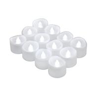 Oria LED Candles Tea Lights, 12 Pack Flickering Flameless Candles, Realistic Battery Operated Fake Candle with Pure White Bulb Light for Halloween Decoration, Festivals, Weddings Propose etc.