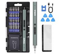 ORIA Mini Screwdriver Set, 33-in-1 Electric Precision Screwdriver with 24 Bits & LED Light, 2 Torque Settings, Cordless Repair Tool Kit for Laptop, Phone, Camera, Watch, Electronics