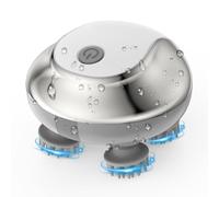 ORIA Pet Massager Electric, IPX7 Waterproof with 4 Silicone Heads & 3 Kneading Modes, Handheld Back/Head Massager for Cats & Dogs, Bonding, Muscle Relaxation & Grooming