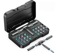 ORIA Ratchet Screwdriver Set, 24 in 1 Magnetic Screwdriver Sets, S2 Steel Bits, Detachable T-Handle, Repair Tool Kit in Case for Ring Doorbell, PC, Watch, Furniture, Bicycles, Home, DIY Tools for Men