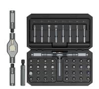 ORIA Ratchet Screwdriver Set, 42 in 1 Magnetic Screwdriver Sets with 40 Bits, Detachable Handle, Magnetizer, Mini Repair Tool Kit for Bicycle, Furniture/Electronics Maintena - Black