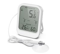 ORIA Refrigerator Thermometer with Waterproof Probe, Digital LCD Thermometer Temperature Monitor with Suction Cup, Temperature Alarm, Min/Max Value, 3 Mounting Options, for Fridge, Aquarium