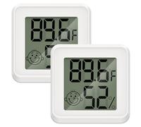 ORIA Room Thermometer, 2-Pack Digital Indoor Thermometer Hygrometer, Mini Temperature and Humidity Monitor for Home, Bedroom, Nursery, Greenhouse - White