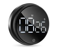ORIA Rotary Digital Kitchen Timer with Large 3" LED Display, Magnetic Countdown & Count Up Timer, 3 Volume Loud/Mute Alarm, Easy Twist Cooking Timer for Baking, Classroom, Office, Exercise
