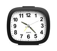 ORIA Silent Alarm Clock, Non Ticking Bedside Clocks with Large Display, Snooze and Night Light, Easy to Read Operate, Basic Bedroom Clock (Powered by 1 AA Battery, Not Included)