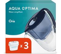 Oria Water Filter Jug Blue with 3 Water Filter Cartridges by Aqua Optima Evolve+