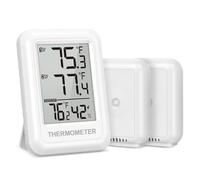 ORIA Wireless Indoor Outdoor Thermometer, 2 Sensors, Humidity Monitor | 100m Range, Max/Min Records, -40°C to 60°C Outdoor Range, 128° Adjustable Fold-Out Stand, Hanging Holes, °C/°F Switch