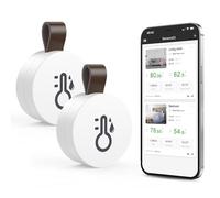 ORIA Wireless Thermometer Hygrometer, Mini Bluetooth 5.0 Humidity Temperature Sensor with Data Export and Alerts for iOS Android (2 PCS)