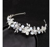 Oriamour Flower Girl Headband Crystal Wedding Headpiece For Birthday, Princess Teen Girls Hair Accessories For First Communion, Wedding (Silver, 14'')