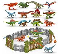 Oriate Dinosaur Toys,12PCS Mini Dinosaur Figures Toy & Dino Trainning Fence | Capture n Escape Dinosaurs World Playset for Kids Age 3 4 5 6 Year Old Boy Toys,12 Jurassic Dinosaur Fences & 2 Blasters Gitf
