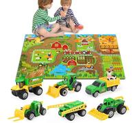Oriate Farm Playmat with 6pcs Diecast Tractors