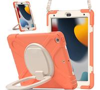ORIbox Commute Case for iPad 7th and iPad 8th and iPad 9th Gen [10.2 Inch], Heavy Duty Rugged Protective, 3 in 1 Shockproof Bumper with 360° Ring Holder Kickstand,Commute Orange
