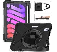 ORIbox Corsair Case for iPad mini 6, Heavy Duty Rugged Protective, 3 in 1 Shockproof Bumper with 360° Kickstand/Hand Strap